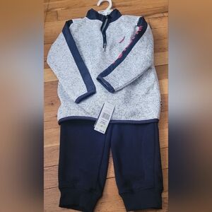 Nautica Kids Heather Gray and Navy Joggers